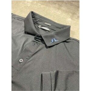 J.Lindeberg Polo Shirt Men's XL Black Short Sleeve Regular Fit Golf Outdoor